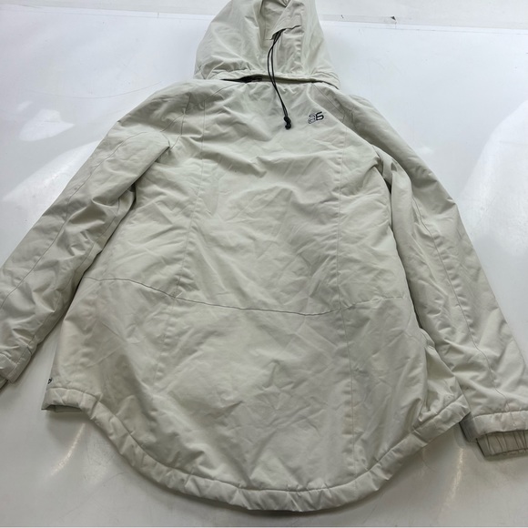 Arctic women’s white zip hooded winter jacket S L67-1 - Picture 3 of 7